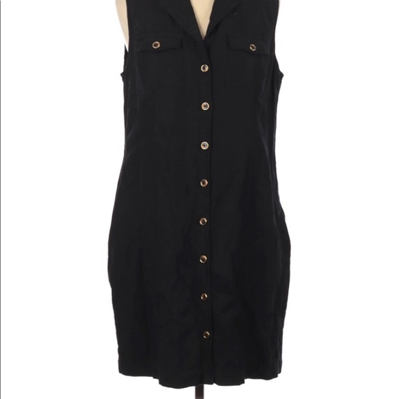 Banana Republic size 12 black linen shift dress - Picture 2 of 5